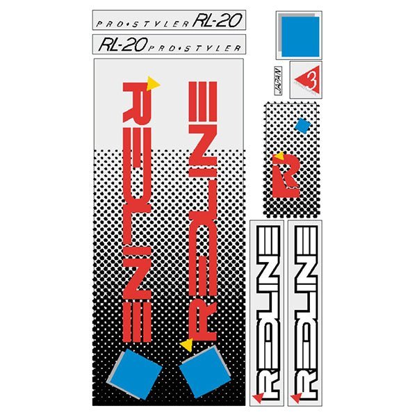 Redline - 1985 RL20 for White frame Decal set - Old school bmx - Bmx Products AU
