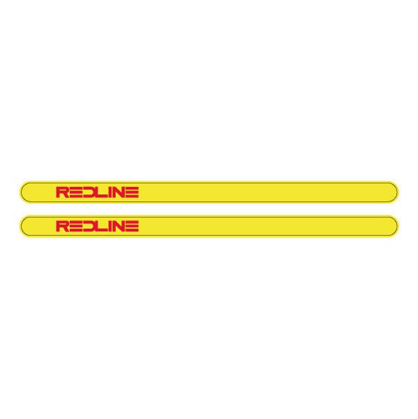 Redline Gen 3 Yellow with red logo - Flight crank decal set - Old school bmx - Bmx Products AU