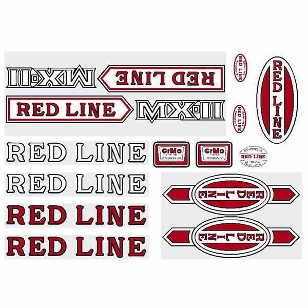 Redline - MXII early font decal set - Old school bmx - Bmx Products AU