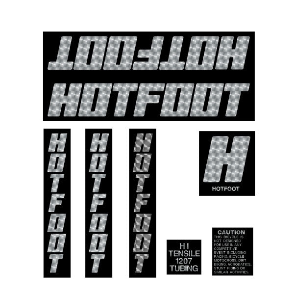 Repco - Hotfoot BLACK PRISM decal set - Old school bmx - Bmx Products AU