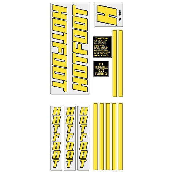 Repco - Hotfoot YELLOW clear decal set - Old school bmx - Bmx Products AU