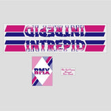 Repco - Intrepid 1986 - 87 Dark blue & Pink on clear decal set - Old school bmx - Bmx Products AU