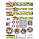 REVCORE - Gen 2 yellow triangle on chrome decal set - old school bmx - Bmx Products AU