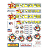REVCORE - Gen 2 yellow triangle on clear decal set - old school bmx - Bmx Products AU