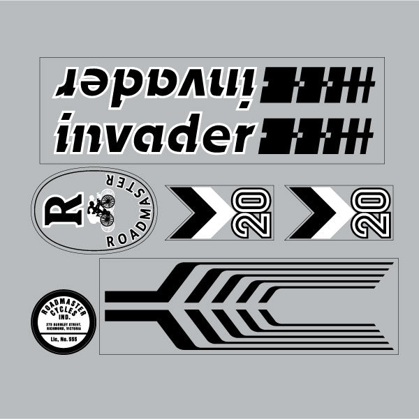 Roadmaster - Invader - decal set - Old School BMX - Bmx Products AU
