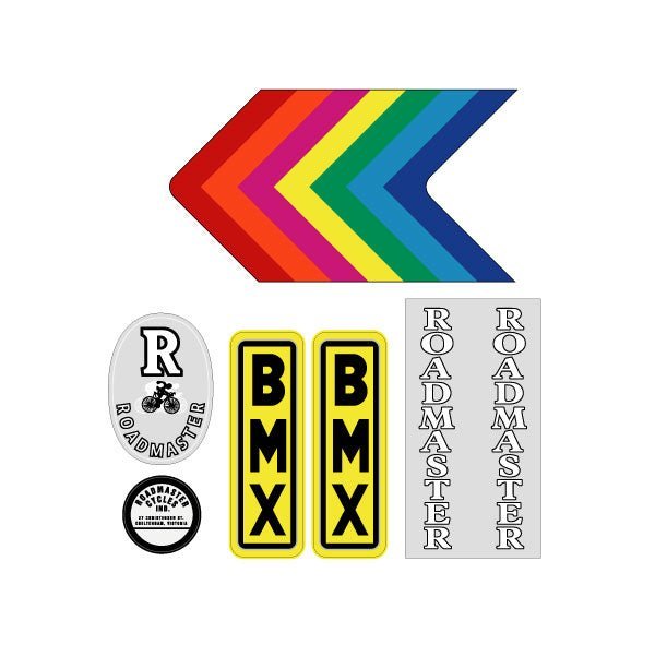 Roadmaster - RAINBOW Invader - decal set - Old School BMX - Bmx Products AU