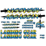 SE Racing - 80'S Assassin blue and yellow with black sword decal set - Old school bmx - Bmx Products AU