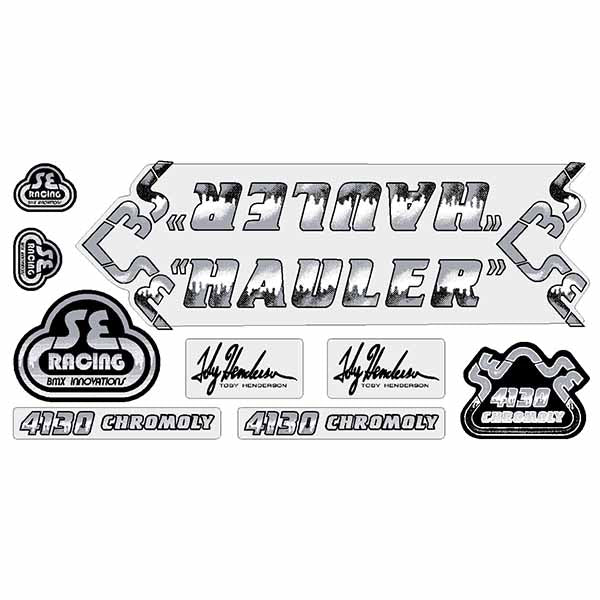 SE Racing - 80'S HAULER DRIPPY FONT decal set in BLACK/SILVER - Old school bmx - Bmx Products AU