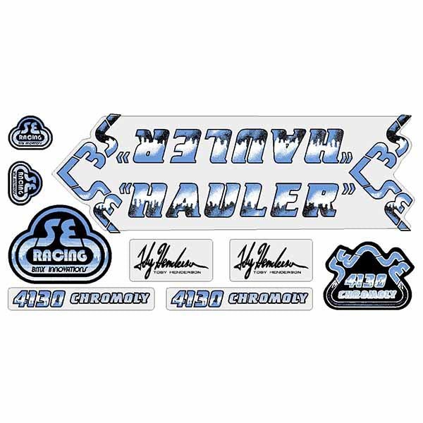 SE Racing - 80'S HAULER DRIPPY FONT decal set in BLUE/BLACK - Old school bmx - Bmx Products AU