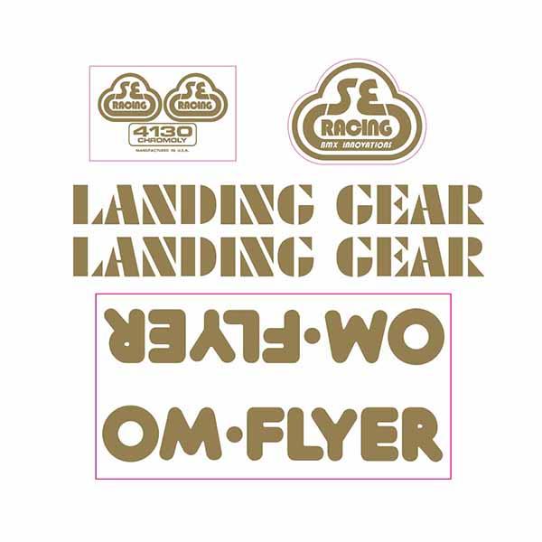 SE Racing - 80'S OM FLYER decal set in gold - Old school bmx - Bmx Products AU