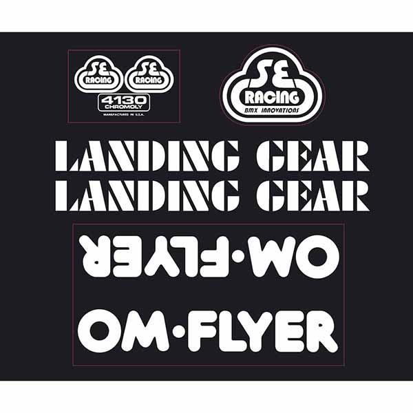 SE Racing - 80'S OM FLYER decal set in white - Old school bmx - Bmx Products AU