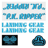 SE Racing - 80'S PK Ripper decal set in baby blue with black shadow - Old school bmx - Bmx Products AU