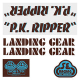 SE Racing - 80'S PK Ripper decal set in brown with baby blue shadow - Old school bmx - Bmx Products AU