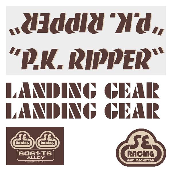 SE Racing - 80'S PK Ripper decal set in brown with tan shadow - Old school bmx - Bmx Products AU
