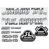 SE Racing - 80'S PK Ripper DRIPPY FONT decal set in BLACK/SILVER - Old school bmx - Bmx Products AU
