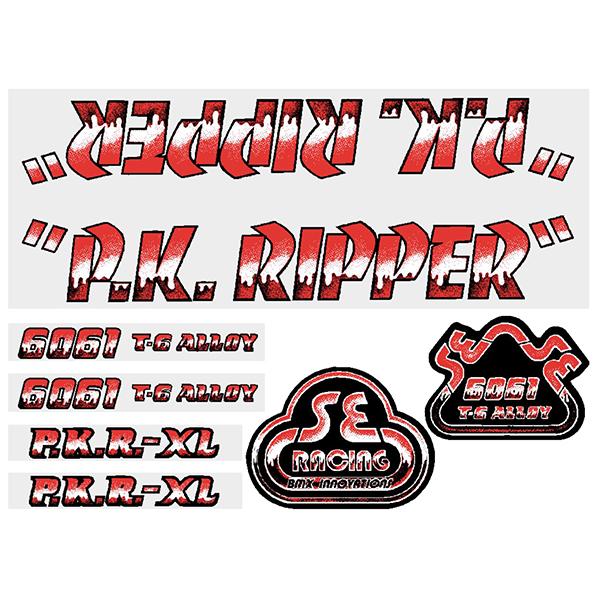 SE Racing - 80'S PK Ripper DRIPPY FONT decal set in RED - Old school bmx - Bmx Products AU
