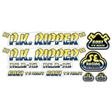 SE Racing - 80'S PK Ripper DRIPPY FONT decal set in YELLOW/BLUE - Old school bmx - Bmx Products AU