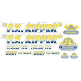 SE Racing - 80'S PK Ripper DRIPPY FONT decal set in YELLOW/GREY - Old school bmx - Bmx Products AU