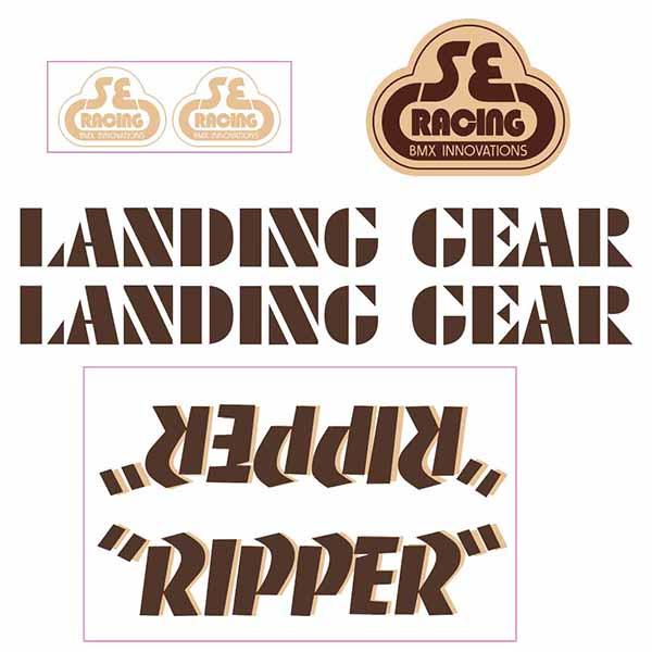 SE Racing - 80'S Ripper decal set in brown with tan shadow - Old school bmx - Bmx Products AU