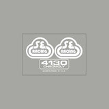 SE Racing - 80'S Seat tube decal - 4130 WHITE on clear - Old school bmx - Bmx Products AU