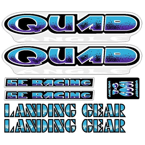 SE Racing - 97 Quadangle decal set in BLACK/BLUE - Old school bmx - Bmx Products AU