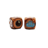 SE Racing - Dice Tire Valve Caps (Pair) - Brown Blue - old school bmx - Bmx Products AU