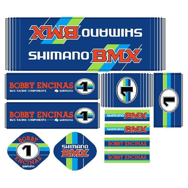 Shimano BMX Bobby Encinas - blue decal set - old school bmx - Bmx Products AU