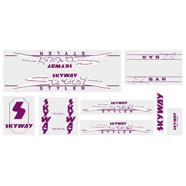 Skyway 1985 - Street Styler Magenta decal set - old school bmx - Bmx Products AU