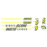 Skyway 1988 - Street Scene FLURO Yellow decal set - old school bmx - Bmx Products AU