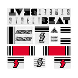 Skyway 1988 - StreetBeat for Red frame on clear decal set - old school bmx - Bmx Products AU