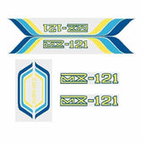 Sportsworld MX - 121 - BLUE "fish gill" decal set - Old school bmx - Bmx Products AU