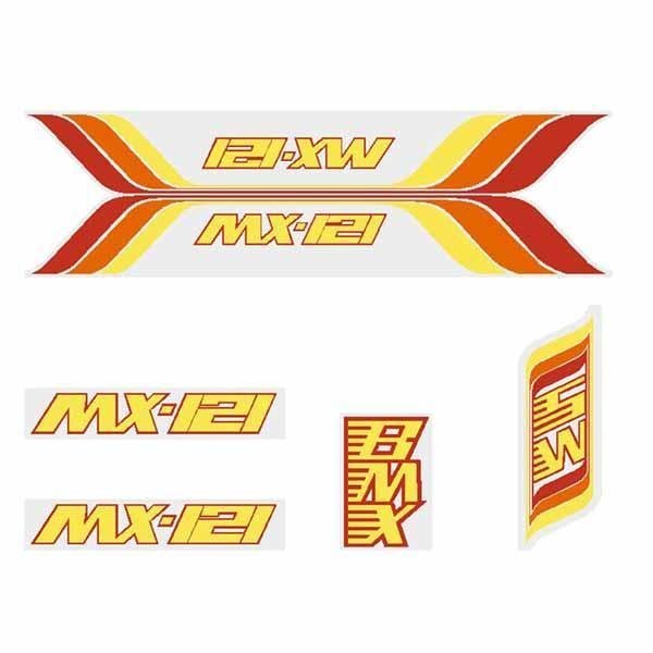 Sportsworld MX - 121 - ORANGE "goose gussett" decal set - Old school bmx - Bmx Products AU