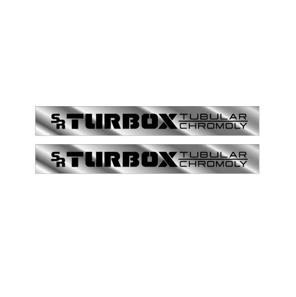 SR Sakae - TURBOX crank decal set on chrome - Old school bmx - Bmx Products AU