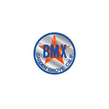 Star Products - ROUND BMX blue orange on chrome decal - old school bmx - Bmx Products AU