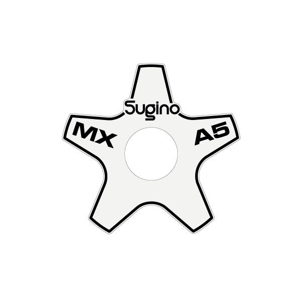 Sugino - A5 Chain ring Spider decal - Black on clear - Old school bmx - Bmx Products AU