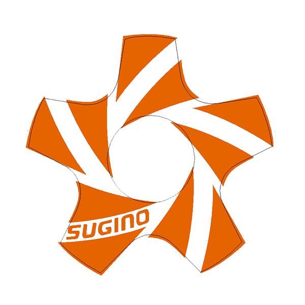 Sugino - Chain ring Spider decal - Orange on clear - Old school bmx - Bmx Products AU