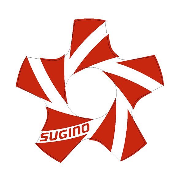 Sugino - Chain ring Spider decal - Red on clear - Old school bmx - Bmx Products AU