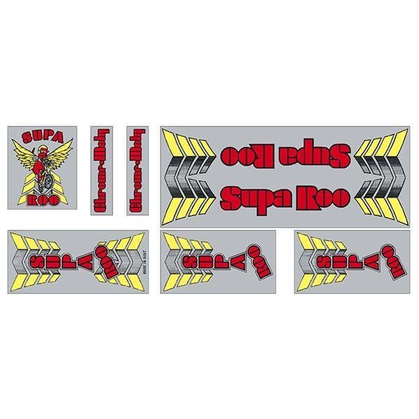 Suparoo Chrome RED decal set - old school bmx - Bmx Products AU
