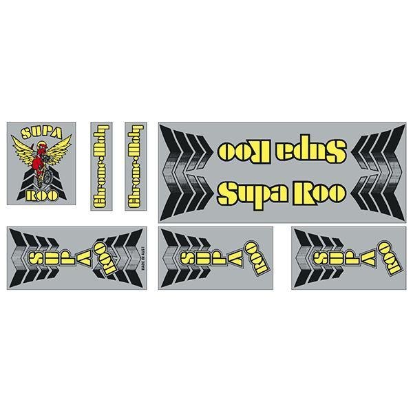 Suparoo Chrome YELLOW decal set - old school bmx - Bmx Products AU