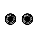 SUZUE - SEALED - TECH - ROUND black (PAIR) hub decals - Old school bmx - Bmx Products AU