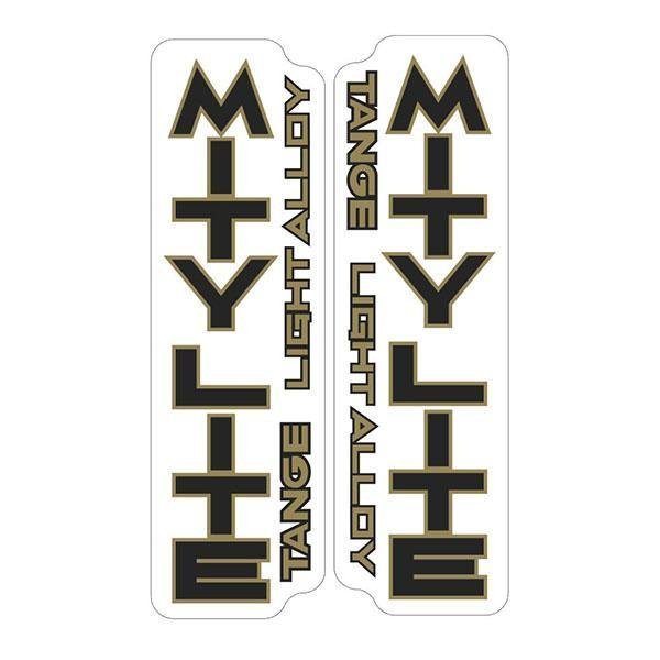 Tange MITYLITE BLACK/GOLD fork decal set - old school bmx - Bmx Products AU