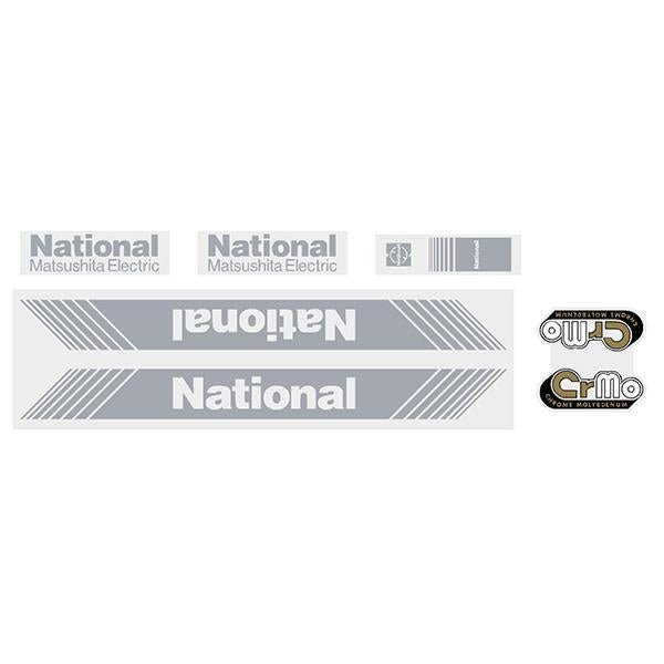 Tange - National - Matsushita - Silver decal set - Old school bmx - Bmx Products AU