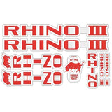 Tange Rhino III - Red with White outline decal set - Old school bmx - Bmx Products AU