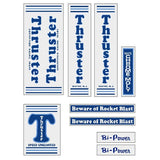 Thruster - BI POWER BLUE T on CLEAR decal set - old school bmx - Bmx Products AU