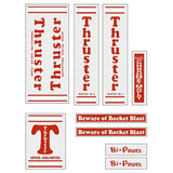 Thruster - BI POWER RED T on CLEAR decal set - old school bmx - Bmx Products AU
