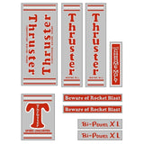 Thruster - BI POWER XL RED T on chrome decal set - old school bmx - Bmx Products AU