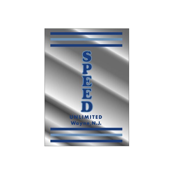 Thruster - Speed unlimited Head Tube - BLUE on CHROME decal - old school bmx - Bmx Products AU