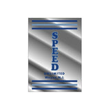 Thruster - Speed unlimited Head Tube - BLUE on CHROME decal - old school bmx - Bmx Products AU