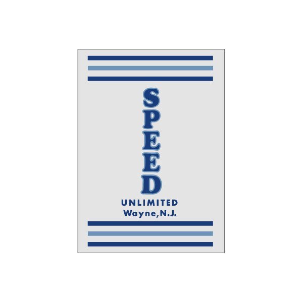 Thruster - Speed unlimited Head Tube - BLUE on CLEAR decal - old school bmx - Bmx Products AU