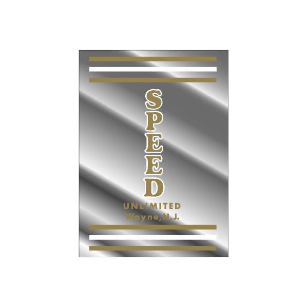 Thruster - Speed unlimited Head Tube - GOLD on CHROME decal - old school bmx - Bmx Products AU